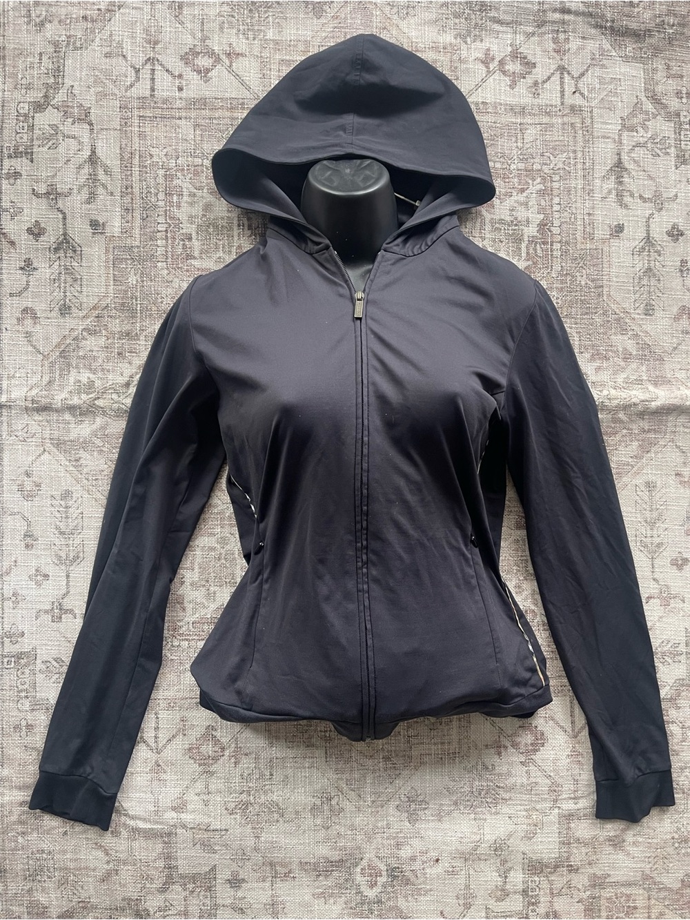 Burberry Y2K Black Golf Line Hoodie Jacket